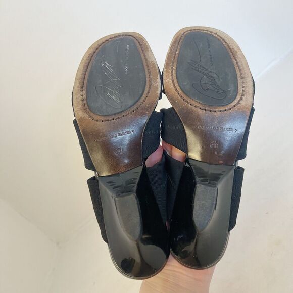 y2k Donald J. Pliner Hizzy Heels Vintage Black Leather Sandals Women's Size 6 - Picture 8 of 8